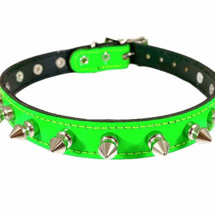 CK134 PATENT NEON SPIKE CHOKER 3/4" WIDE