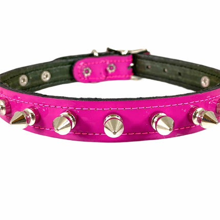 CK134 PATENT NEON SPIKE CHOKER 3/4" WIDE