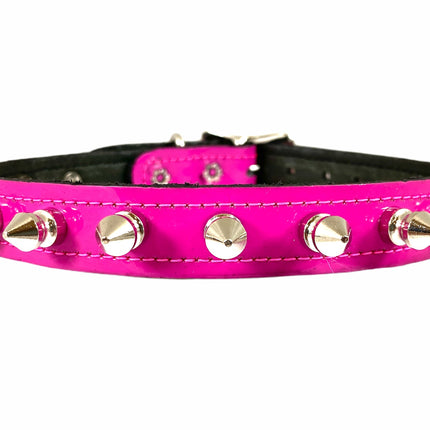 CK134 PATENT NEON SPIKE CHOKER 3/4" WIDE