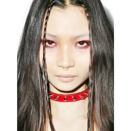 CK134 PATENT NEON SPIKE CHOKER 3/4" WIDE