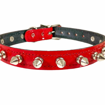 CK134 PATENT NEON SPIKE CHOKER 3/4" WIDE