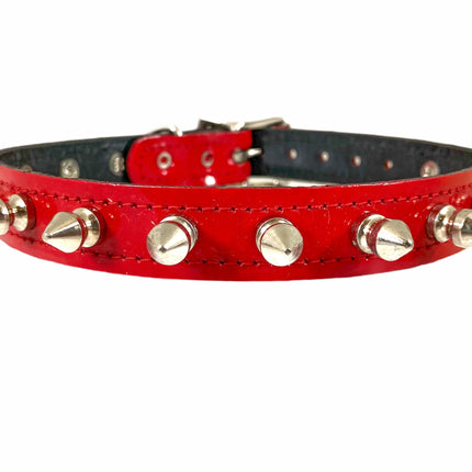 CK134 PATENT NEON SPIKE CHOKER 3/4" WIDE