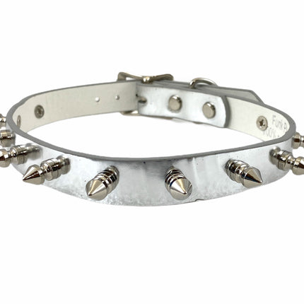 CK134 PATENT NEON SPIKE CHOKER 3/4" WIDE