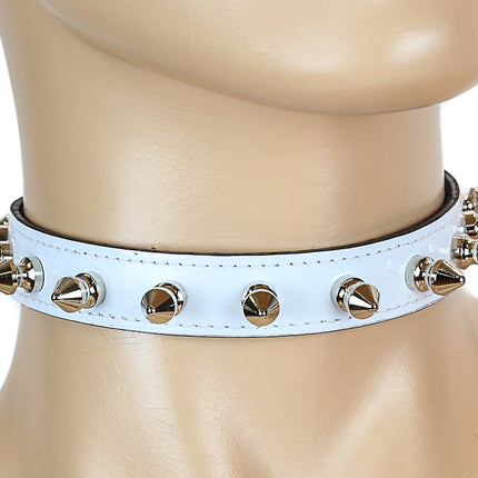 CK134 PATENT NEON SPIKE CHOKER 3/4" WIDE