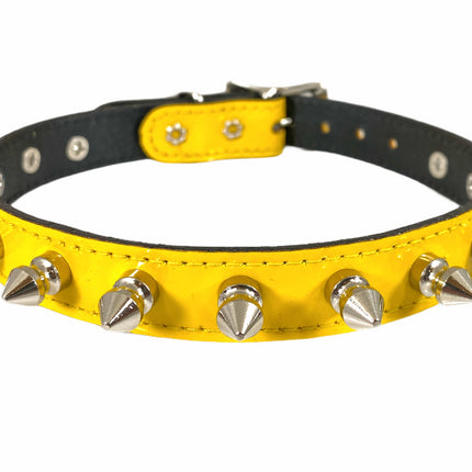 CK134 PATENT NEON SPIKE CHOKER 3/4" WIDE