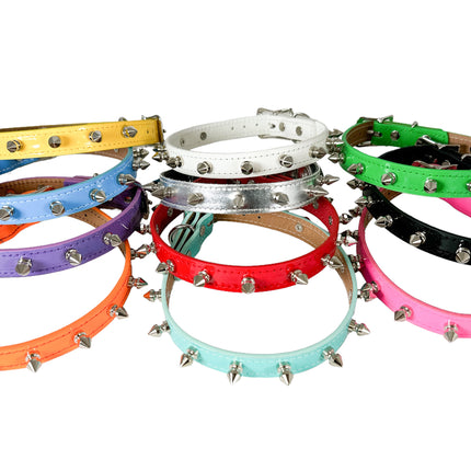 CK134 PATENT NEON SPIKE CHOKER 3/4" WIDE