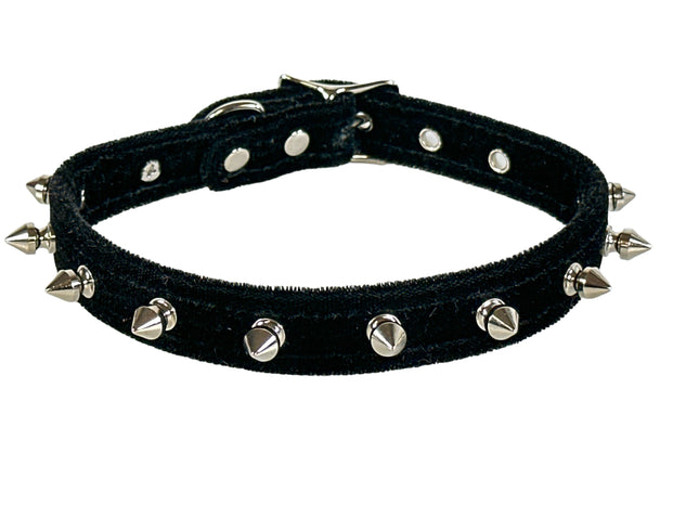 CK134 VELVET SPIKE CHOKER