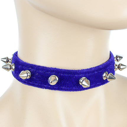 CK134 VELVET SPIKE CHOKER