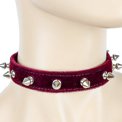 CK134 VELVET SPIKE CHOKER