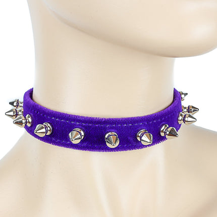 CK134 VELVET SPIKE CHOKER