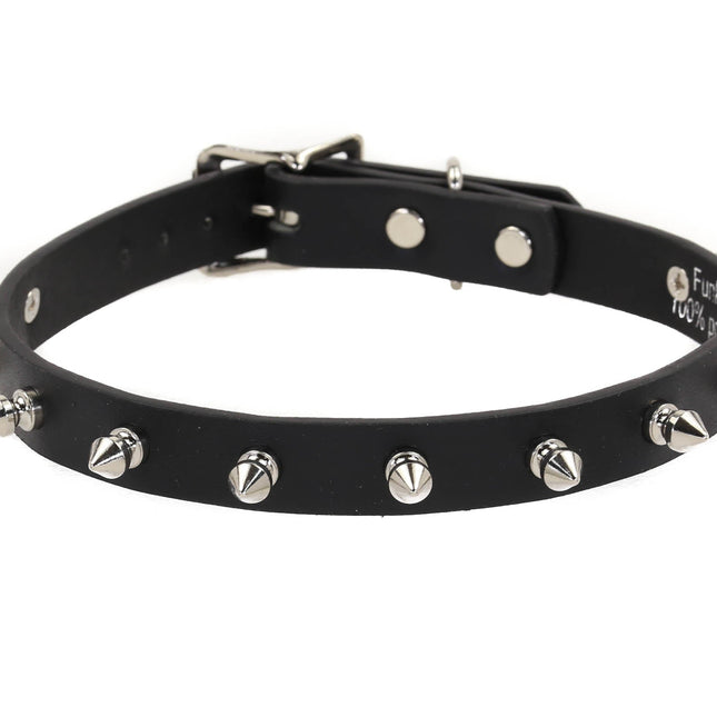CK134 3/4" LEATHER CHOKER WITH 1/2" SPIKES