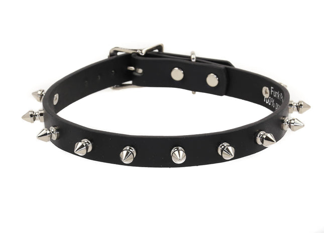 CK134 3/4" LEATHER CHOKER WITH 1/2" SPIKES