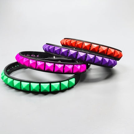 CK140 POWDER COATED PYRAMID CHOKER PINK RED GREEN PURPLE