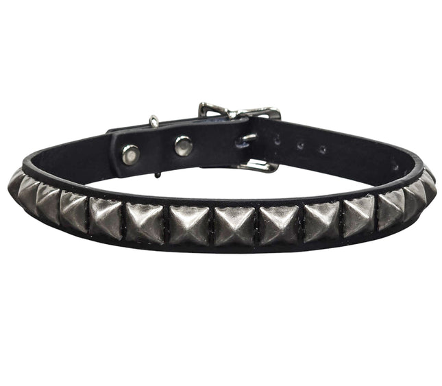 CK140ANT  SILVER  1  ROW ANTIQUE STUDDED CHOKER