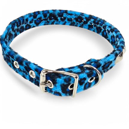 CK140L  FUZZY LEOPARD STUDDED CHOKER
