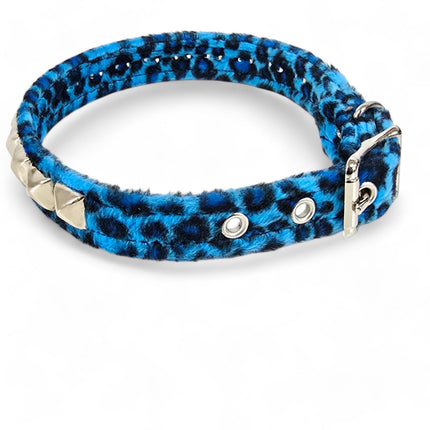 CK140L  FUZZY LEOPARD STUDDED CHOKER