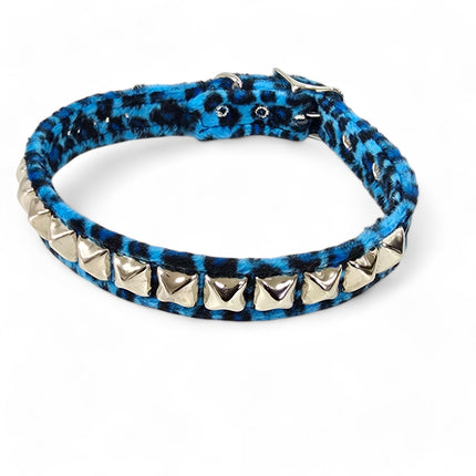 CK140L  FUZZY LEOPARD STUDDED CHOKER