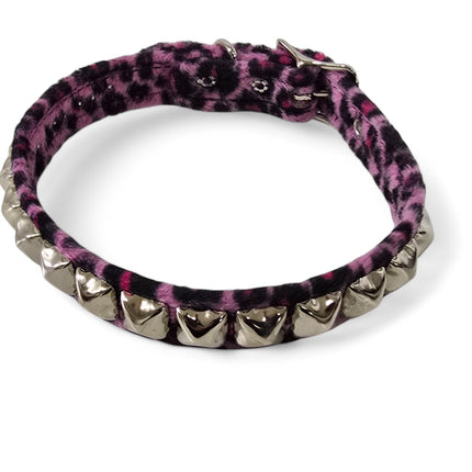CK140L  FUZZY LEOPARD STUDDED CHOKER