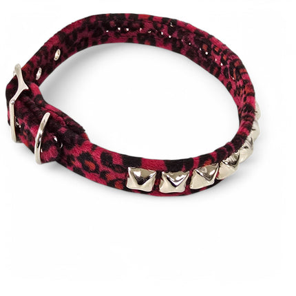 CK140L  FUZZY LEOPARD STUDDED CHOKER