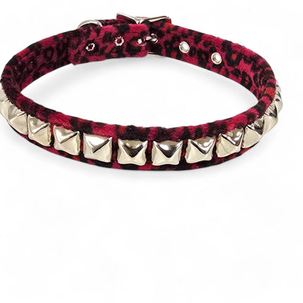 CK140L  FUZZY LEOPARD STUDDED CHOKER