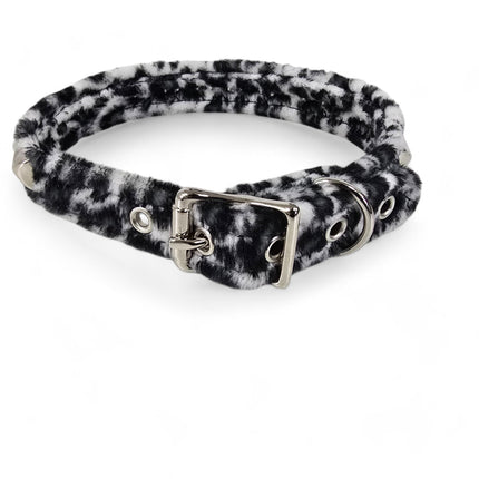 CK140L  FUZZY LEOPARD STUDDED CHOKER