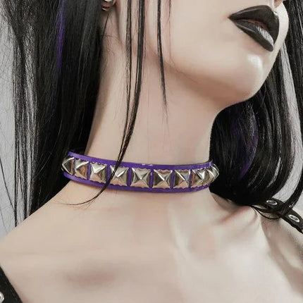 CK140 PATENT NEON STUDDED CHOKER