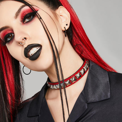 CK140 PATENT NEON STUDDED CHOKER