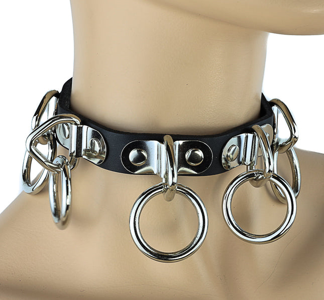 CK146  FIVE RING BONDAGE CHOKER
