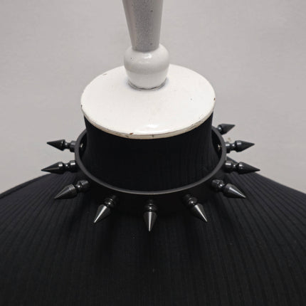 CK149 3/4" BLACK LEATHER CHOKER WITH 1" SPIKES