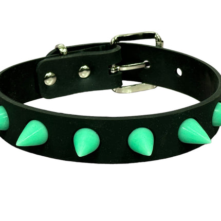 CK162 RUB SPIKE SILICONE GLOW IN DARK CHOKER