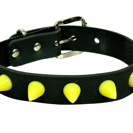 CK162 RUB SPIKE SILICONE GLOW IN DARK CHOKER