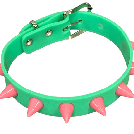 CK162 RUB SPIKE SILICONE GLOW IN DARK CHOKER
