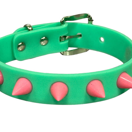 CK162 RUB SPIKE SILICONE GLOW IN DARK CHOKER
