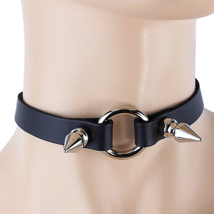 CK168SPIKE-M  1" SPIKE RING CHOKER