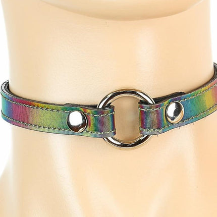CK168RAINBOW 1/2" VAMPIRE RING LINK CHOKER