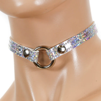 CK168RAINBOW 1/2" VAMPIRE RING LINK CHOKER