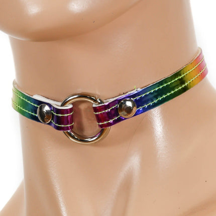 CK168RAINBOW 1/2" VAMPIRE RING LINK CHOKER