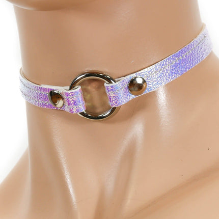 CK168RAINBOW 1/2" VAMPIRE RING LINK CHOKER