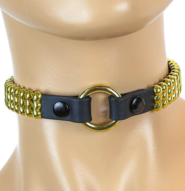 CK168RND   1/2" VAMPIRE RING LINK CHOKER 3 ROUND STUD