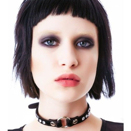 CK168ST-PATENTRHINESTONE VAMPIRE RING CHOKER