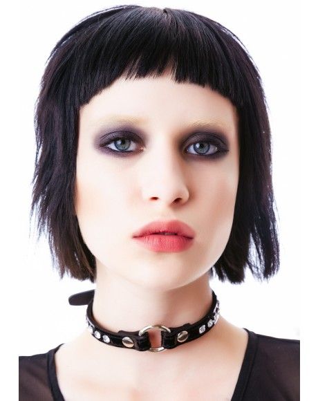 CK168ST-PATENTRHINESTONE VAMPIRE RING CHOKER