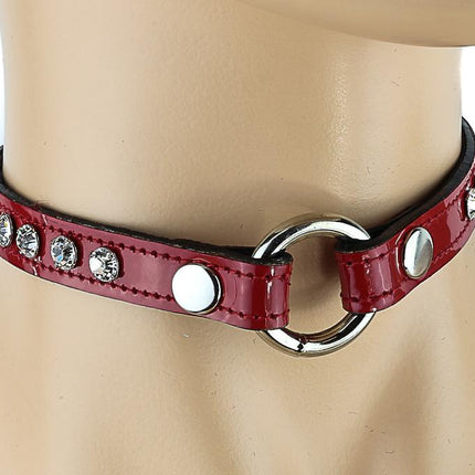 CK168ST-PATENTRHINESTONE VAMPIRE RING CHOKER