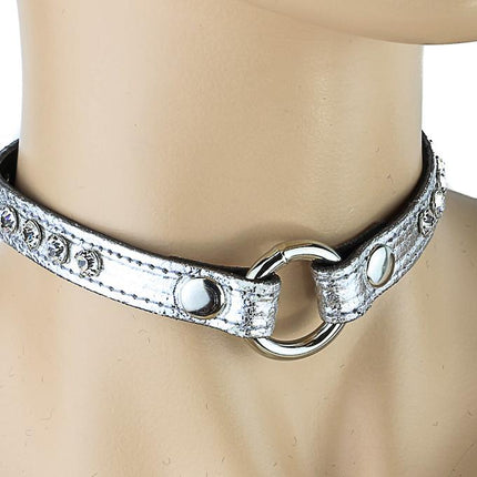 CK168ST-PATENTRHINESTONE VAMPIRE RING CHOKER
