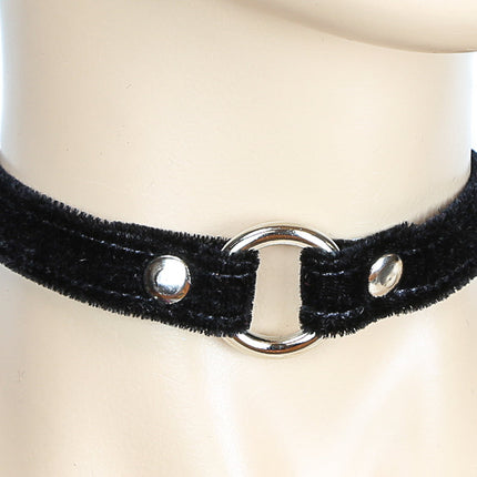 CK168  1/2" VELVET RING CHOKER