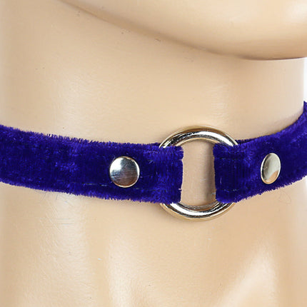 CK168  1/2" VELVET RING CHOKER