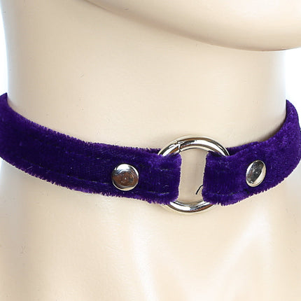 CK168  1/2" VELVET RING CHOKER