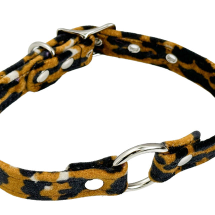 CK169L  FUZZY LEOPARD BONDAGDE RING CHOKER