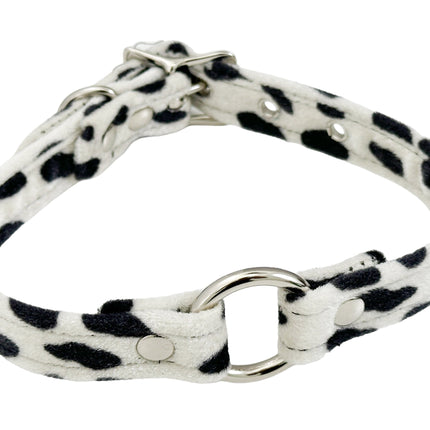 CK169L  FUZZY LEOPARD BONDAGDE RING CHOKER