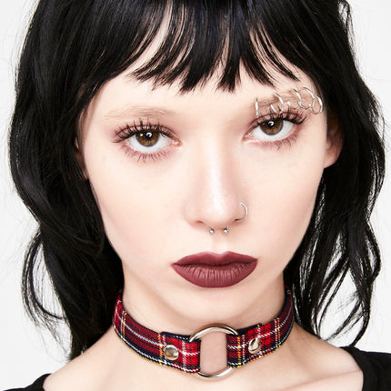 CK169PD PLAID RINGE PUNK CHOKER