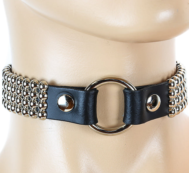CK169RND 3/4" VAMPIRE 1" RING LINK CHOKER ROUND STUDDED